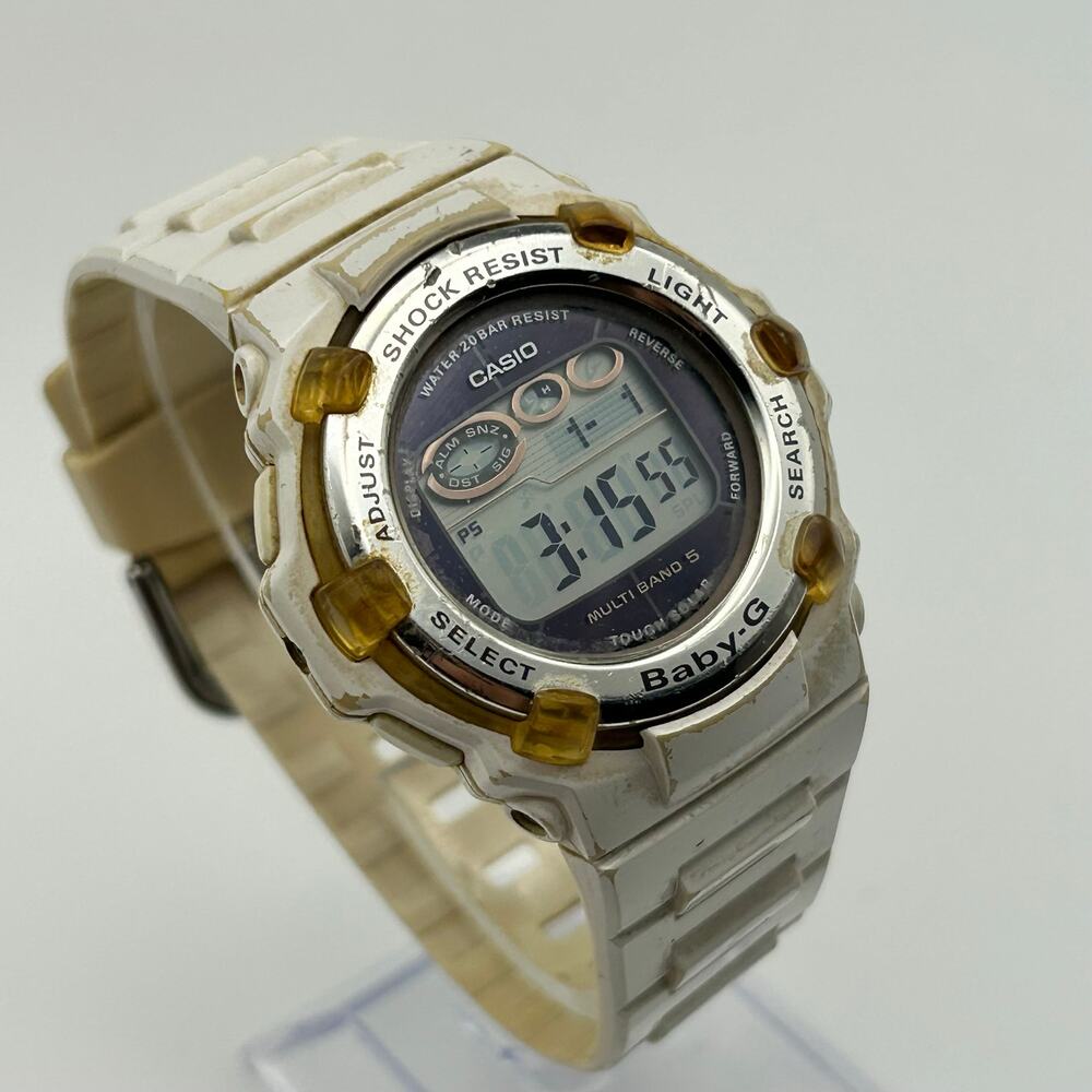 Casio Baby-G Tough Solar White Digital Watch Working New Battery - Picture 3 of 8